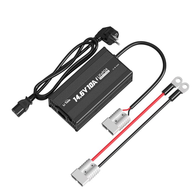 LiTime 12V 10A Batterieladegerät 14,6V AC-DC LiFePO4 Lithium-Batterie-Ladegerät 🚗🔋