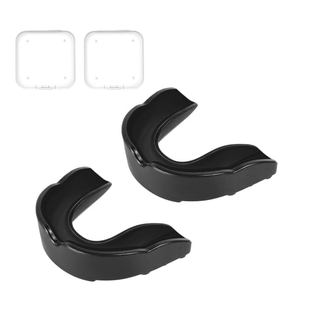 🥊🏒🥋 Flintronic Sport Zahnschutz für Erwachsene - 2 Stück Schwarz