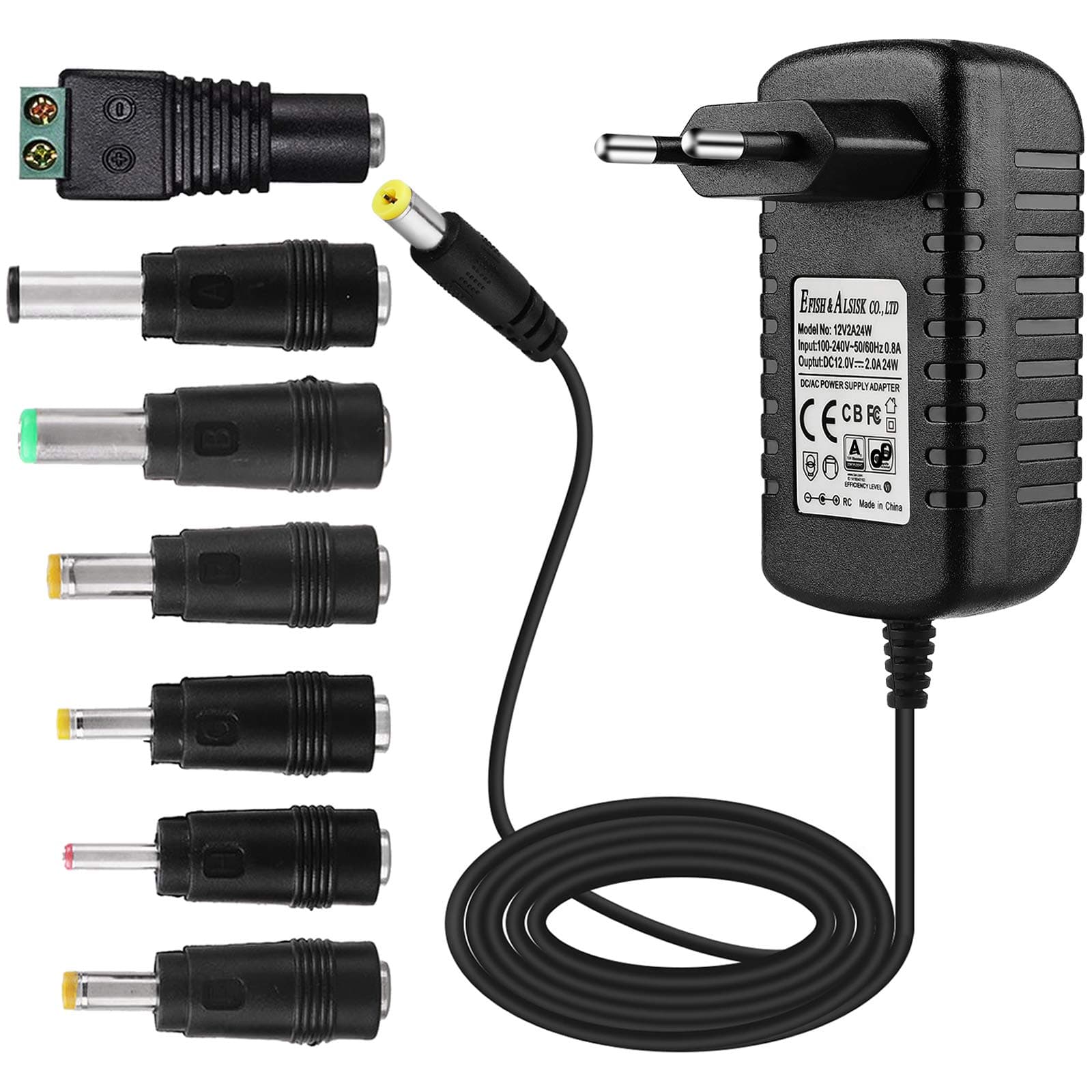 EFISH DC 12V 2A 24W Netzteil, Netzstecker für kleine elektronische Geräte 🔌