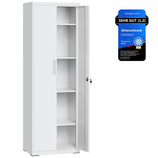 SONGMICS Aktenschrank, Mehrzweckschrank, Stahl-Aufbewahrungsschrank