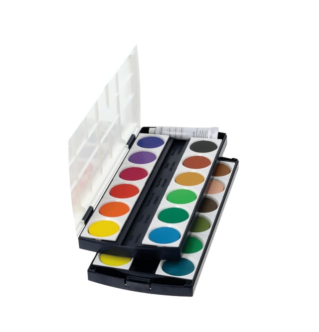 🌈 Herlitz Schulmalfarben Deckfarbkasten 24 Farben inkl. Deckweiß 🎨