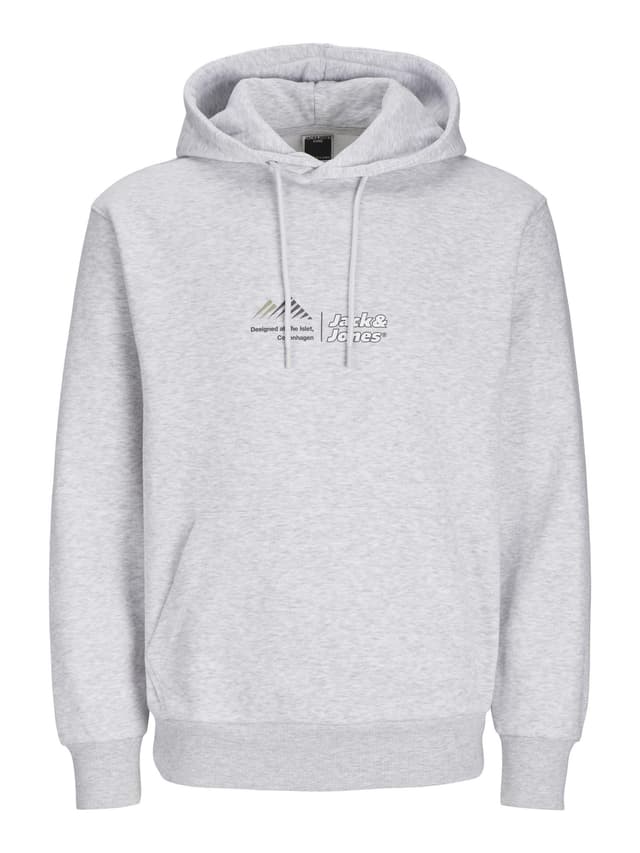 🔥 JACK & JONES Male Kapuzenpullover Logo Kapuzenpullover S Light Grey Melange 🎉