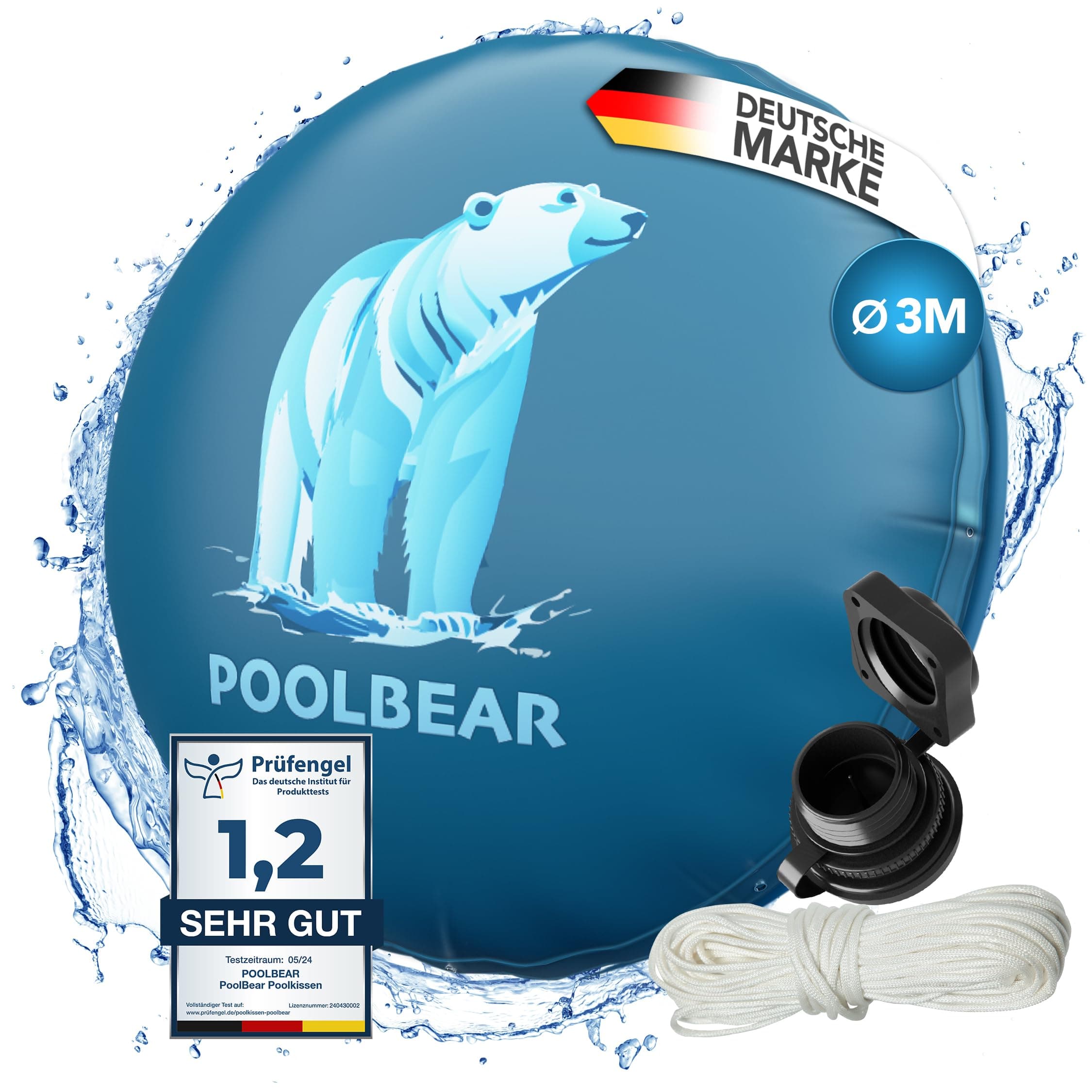 🏊‍♂️ PoolBear | Poolkissen Winter 3m Winterkissen XXL 🏊‍♀️