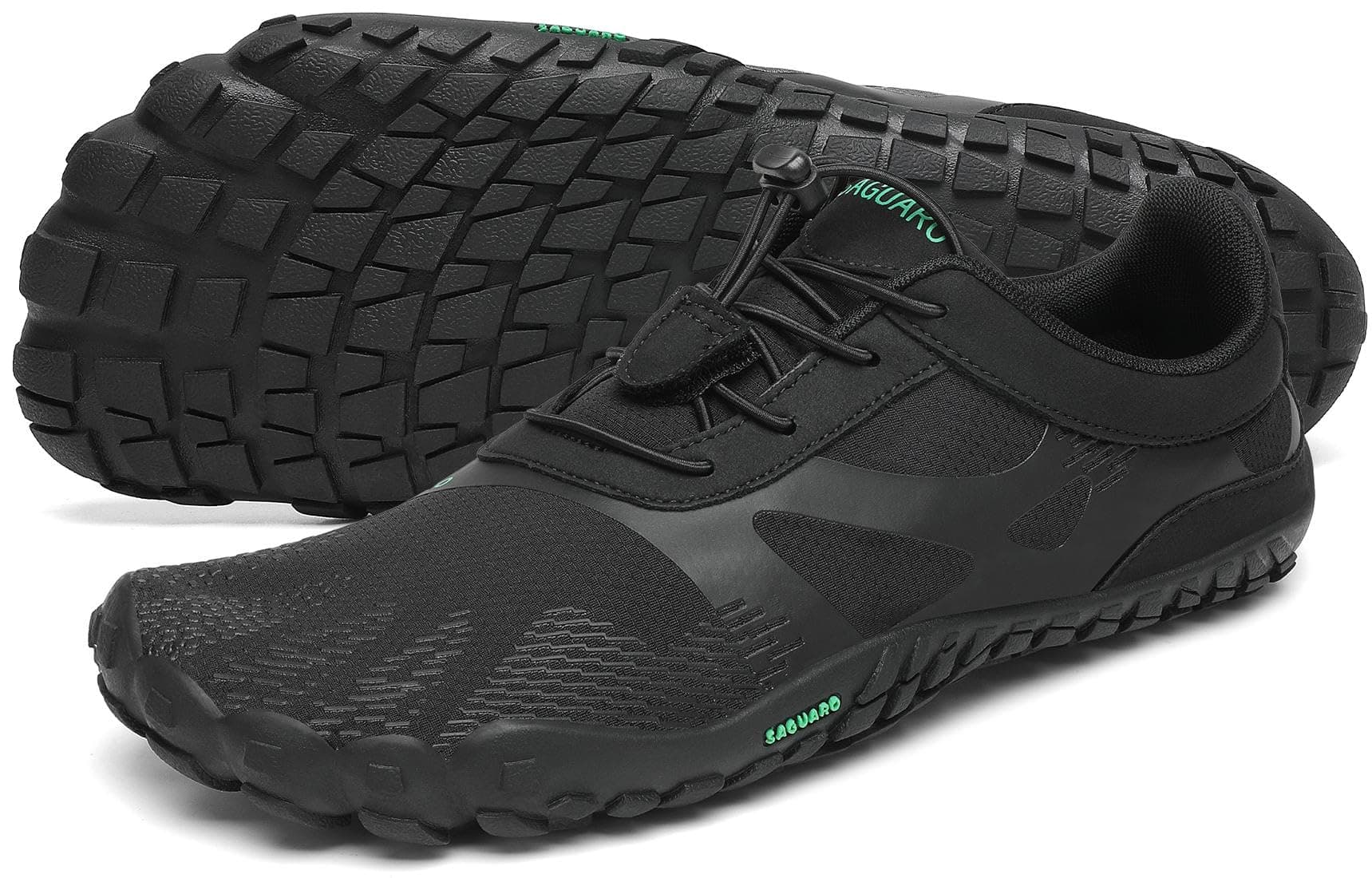 👣 SAGUARO Unisex Barfußschuhe Traillaufschuhe Schnell Trocknend Wassersportschuhe, Gr. 36-50 46 EU Öl Schwarz
