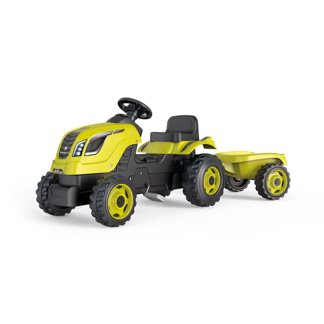 🚜 Smoby - Traktor Farmer XL Grün + Anhänger - Trettraktor für Kinder 🌟