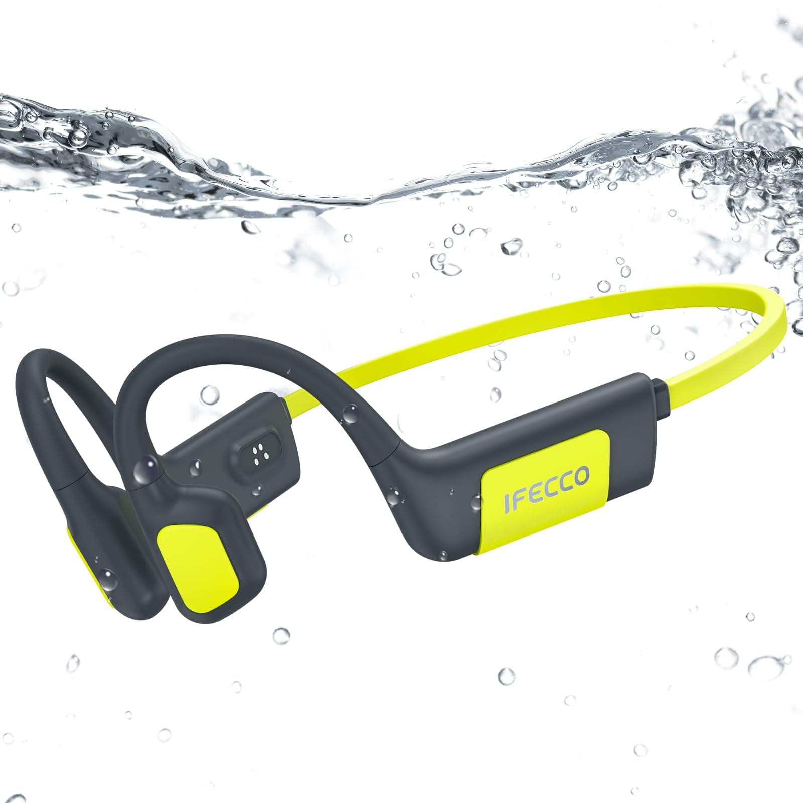 IFECCO Kopfhörer Schwimmen, Knochenschall Kopfhörer Bluetooth 5.4, IP68 wasserdichte Open Ear Kopfhörer 🎧