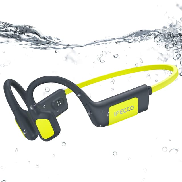 IFECCO Kopfhörer Schwimmen, Knochenschall Kopfhörer Bluetooth 5.4, IP68 wasserdichte Open Ear Kopfhörer 🎧