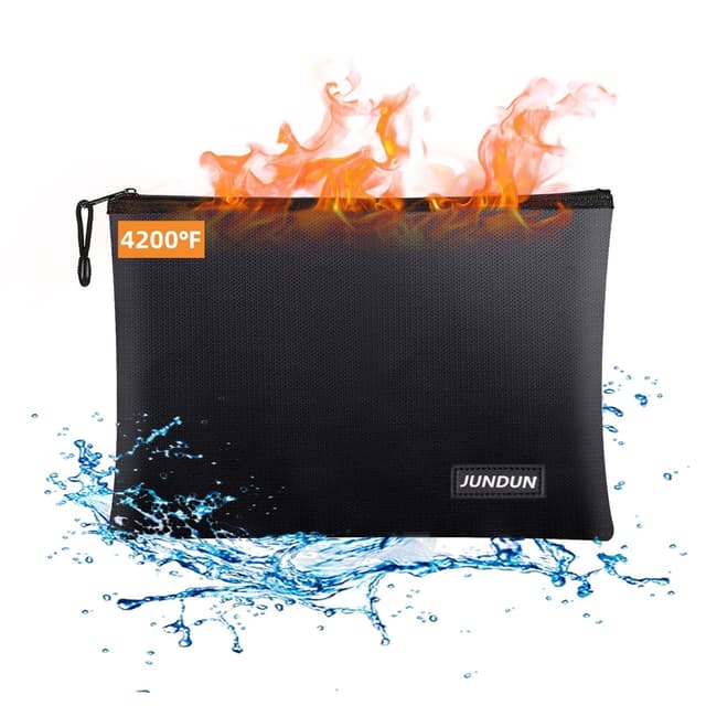 🔥🔒 JUNDUN Feuerfeste Dokumententasche(36x26cm 4200℉) - Sonderangebot! 📦