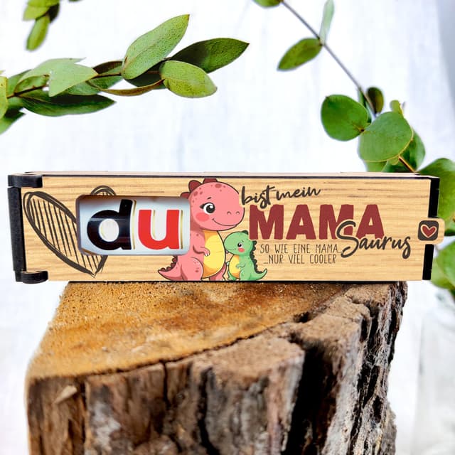 Muttertagsgeschenk: Mama Geschenk 🍫 - Du bist mein Mamasaurus Schokoriegel Geschenkbox inkl. Duplo