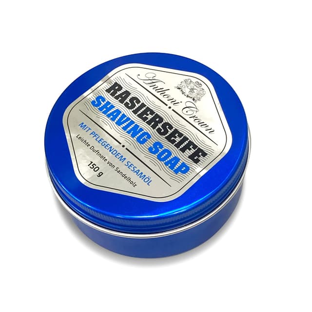 🪒 Anthoni Crown feste Rasierseife, Herren, Damen | 150 g | Made in Germany 🇩🇪