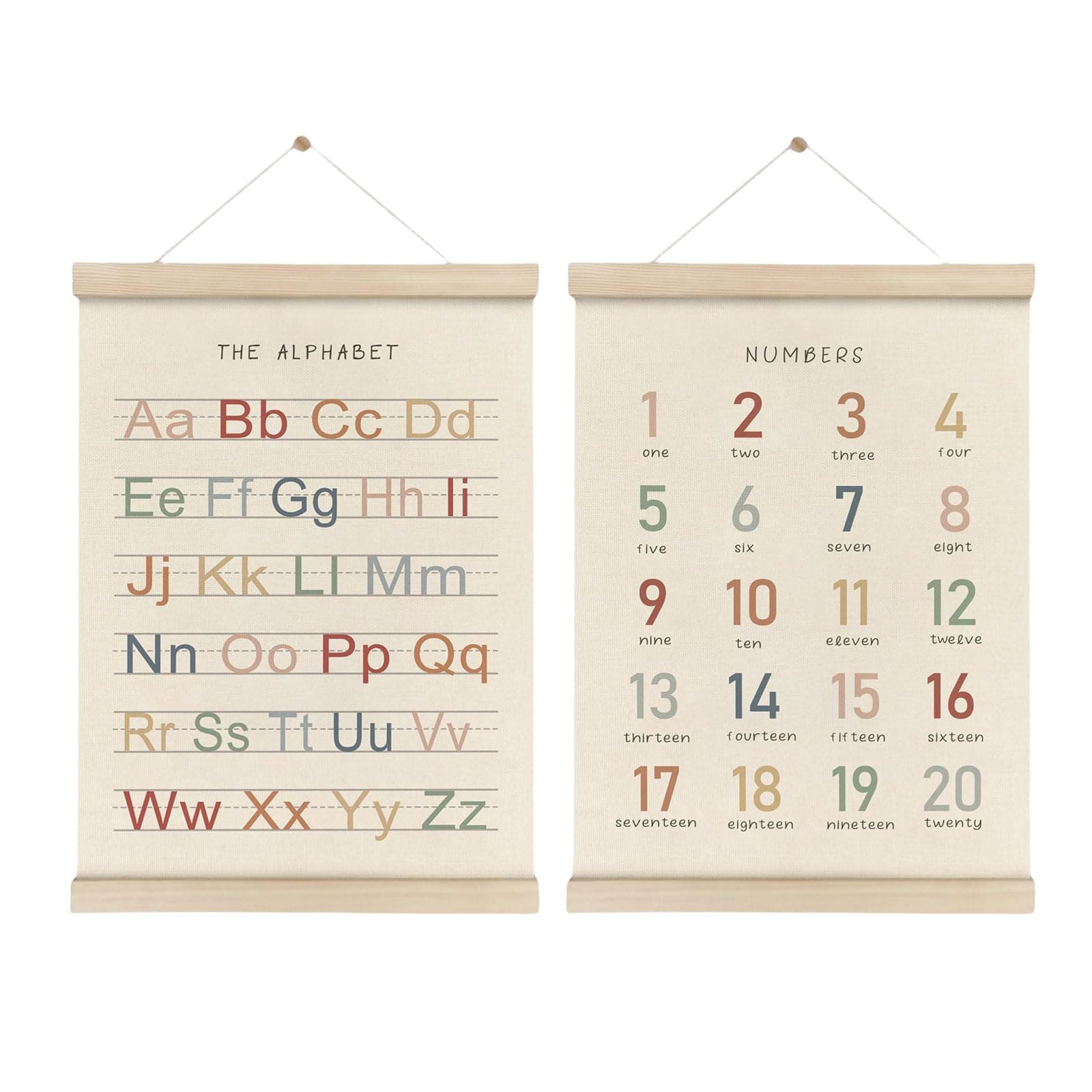 🌟GlamRays Alphabet Zahlen Poster Hänger Rahmen Set von 2🎨