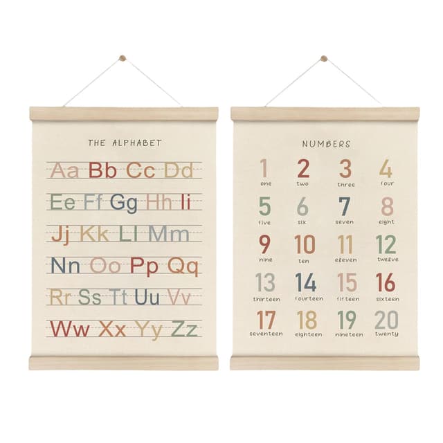 🌟GlamRays Alphabet Zahlen Poster Hänger Rahmen Set von 2🎨