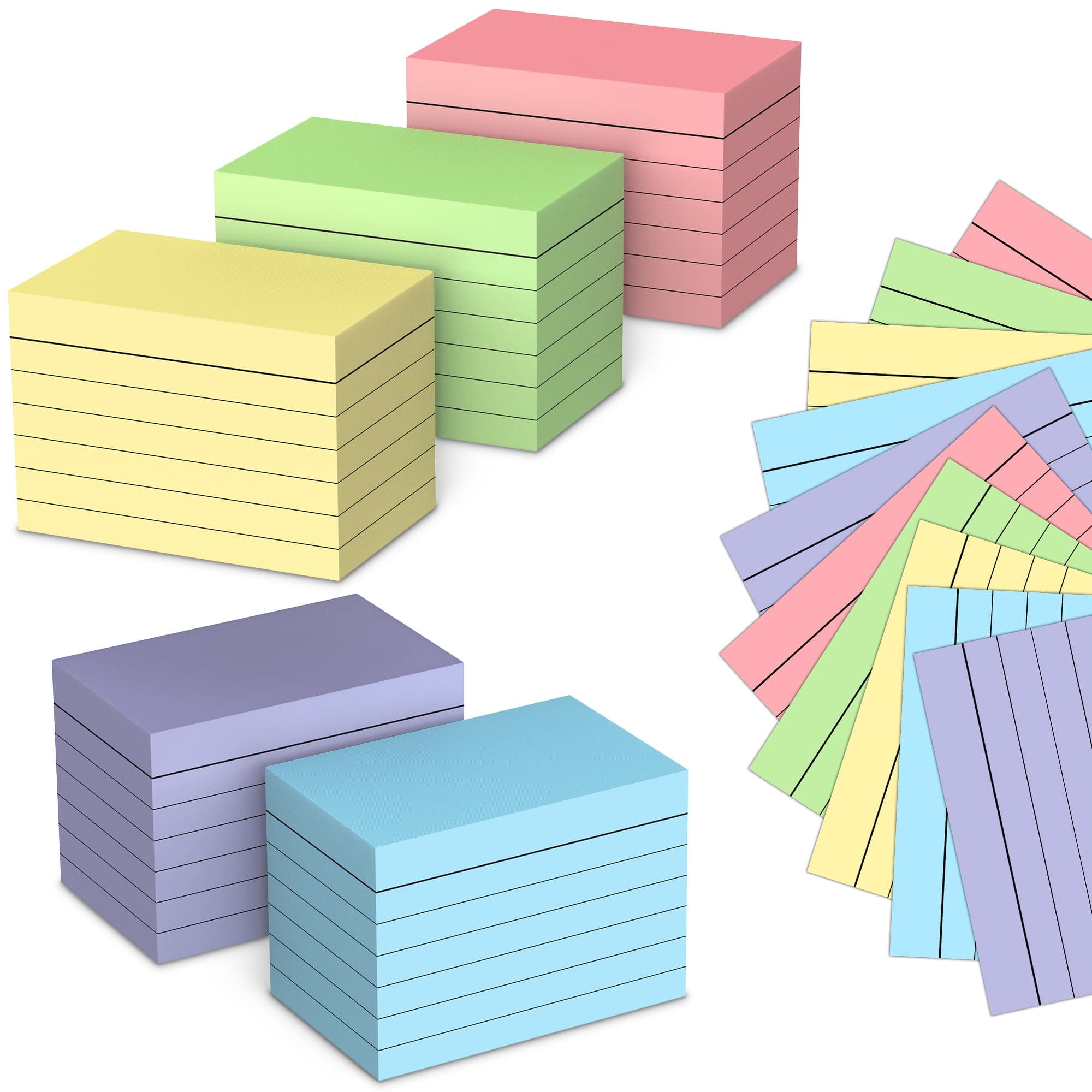 📚🌈 1000PCS Karteikarten Set A8 Linierte Lernkarten 📝