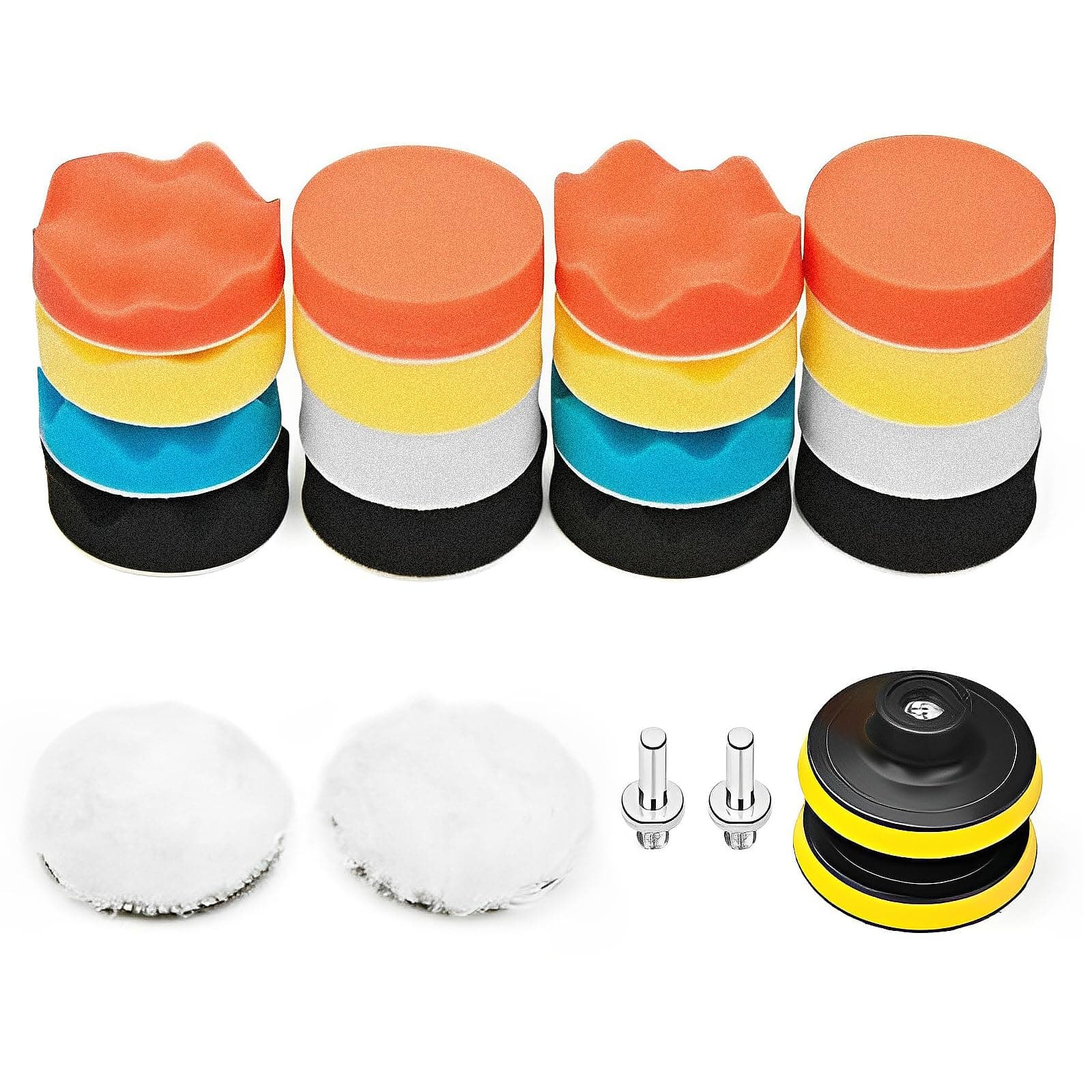 🚗 Polierschwämme Pads Set, 22 Stück für Auto Poliermaschine 🛠️