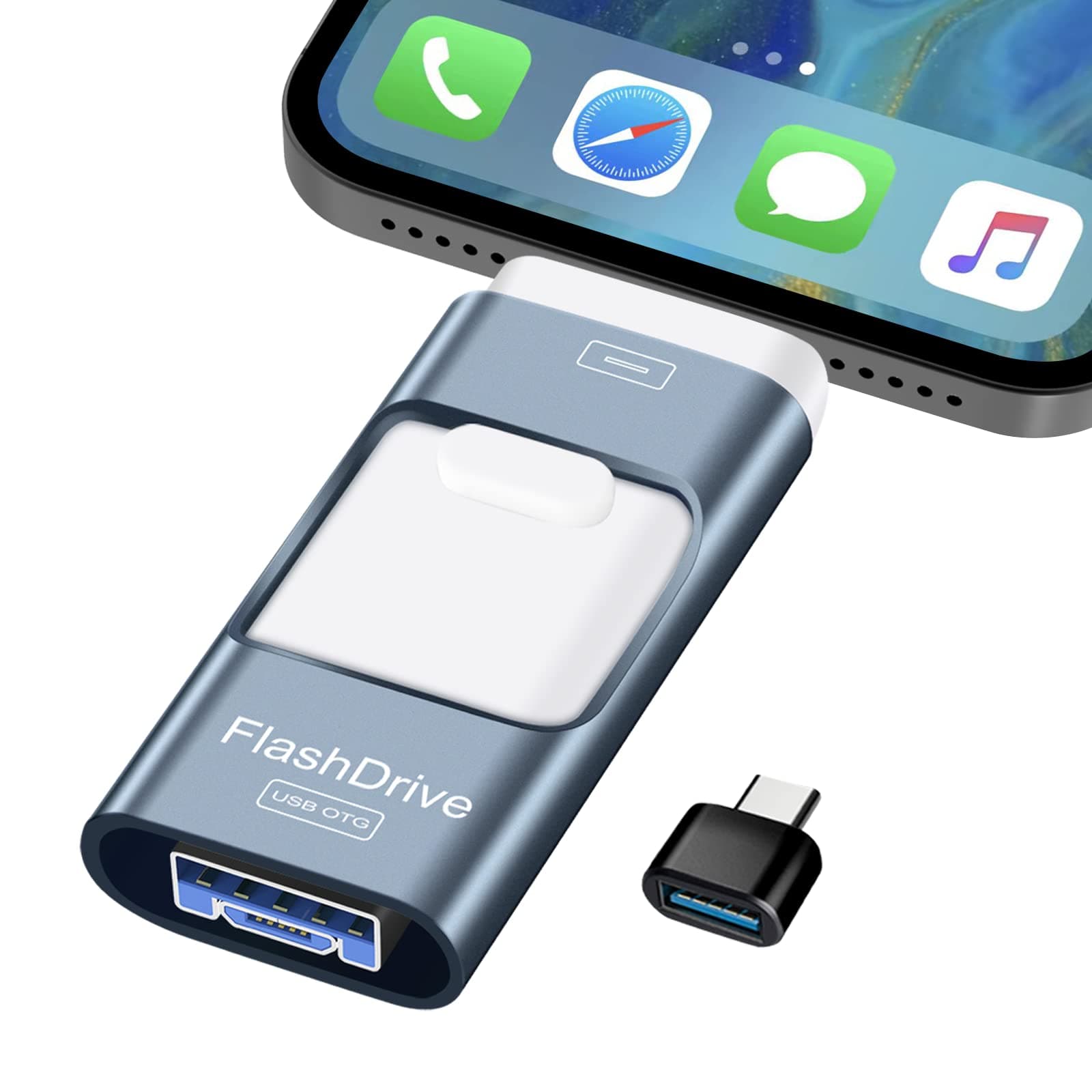 ZARMST 128GB USB Stick für Phone - Speicherstick Externer Speichererweiterung Fotostick, Flash Laufwerk für Android Handy Computer Laptop PC (Blau)