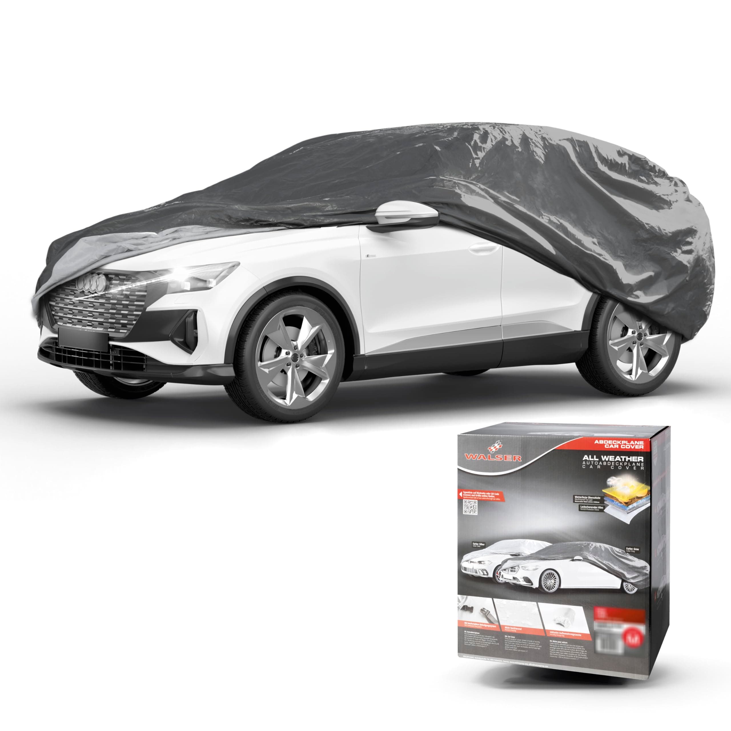 WALSER Abdeckplane Auto All Weather, 100% wetterfeste Autoabdeckung 🚗🌧️