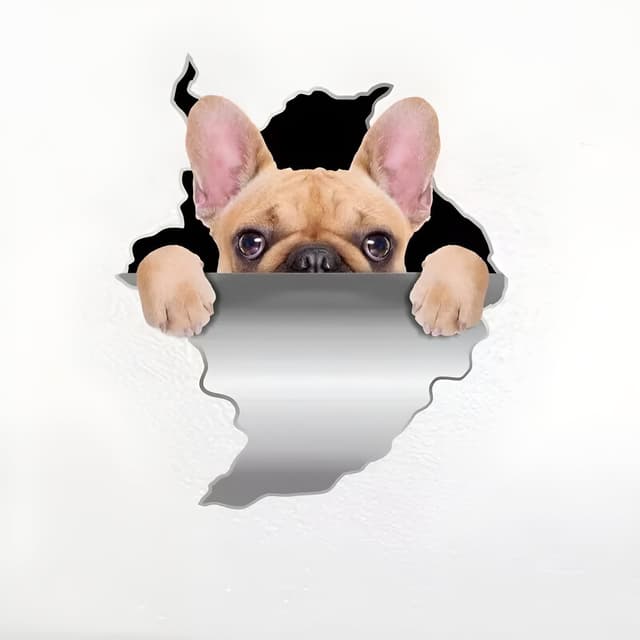 🐶 Französische Bulldogge Autoaufkleber 3D Zerrissen Reflektierende Aufkleber 15cm