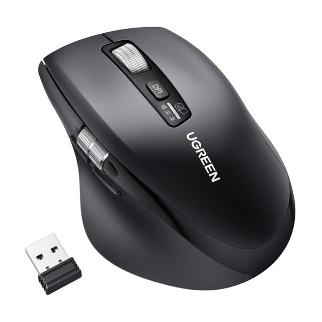 🖱️ UGREEN 2.4G & Bluetooth Maus Kabellos mit Ultra-schnelles Scrollen, Ergonomische Maus mit 1000/1600/2400/3200/5000 DPI