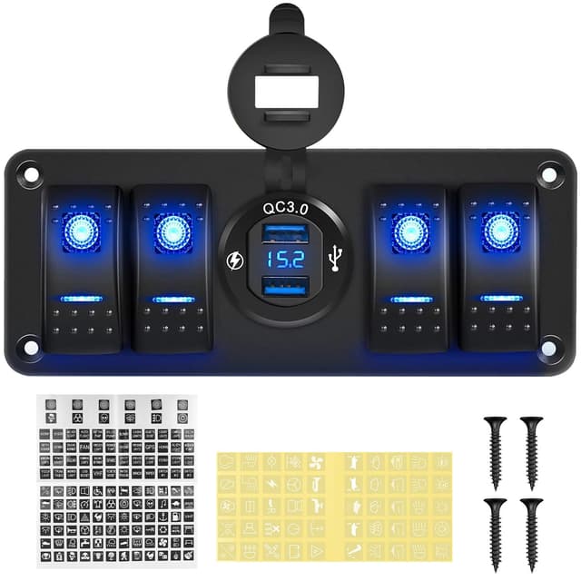 Chelhead 12V 4 Gang Schaltschalter Panel 🚗💡
