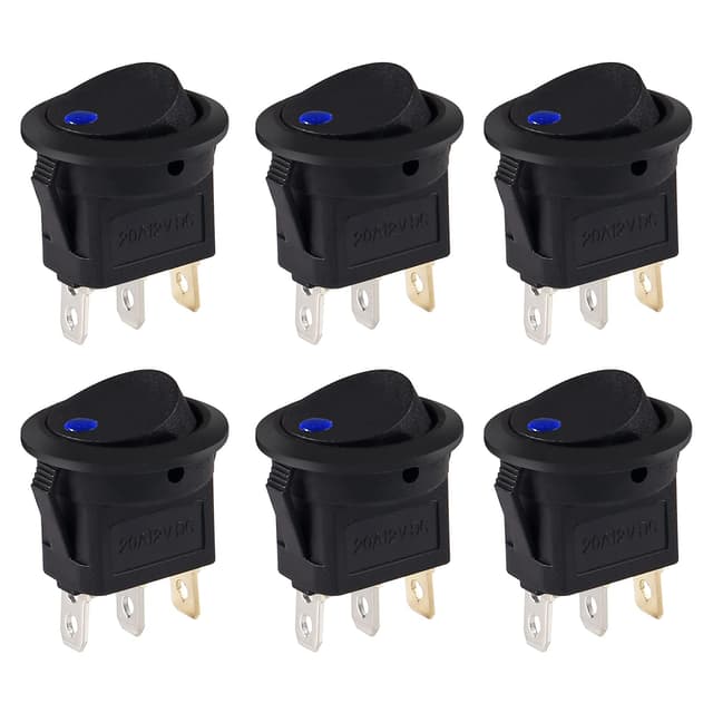 🚗 AOICRIE 6 Stück 12V Schalter, 3Pin SPST ON OFF Wippschalter 🚦