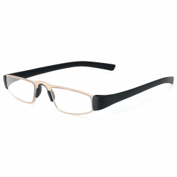 👓🔵 MMOWW Lesebrille Herren Blaulichtblockierende Leser Brille mit Metall Edelstahl Material Federscharnieren Komfortabel Lesehilfe Gold 1.5 x