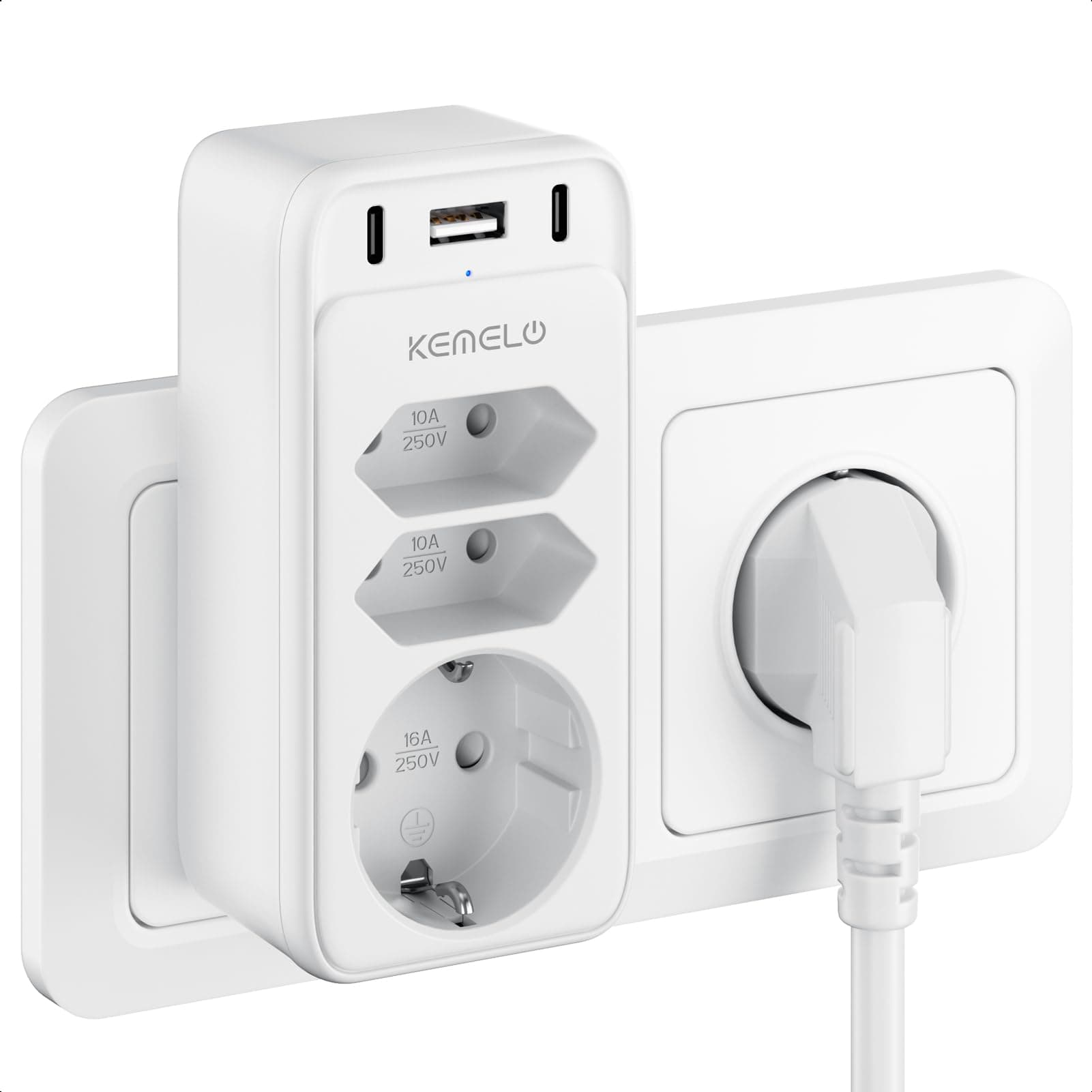 🔌 Steckdosenleiste 6 in 1 Mehrfachsteckdose mit USB C & USB A 🔋