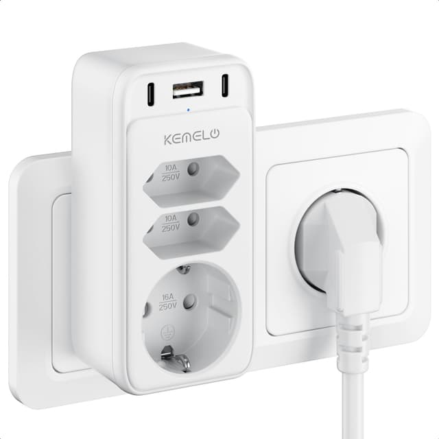 🔌 Steckdosenleiste 6 in 1 Mehrfachsteckdose mit USB C & USB A 🔋