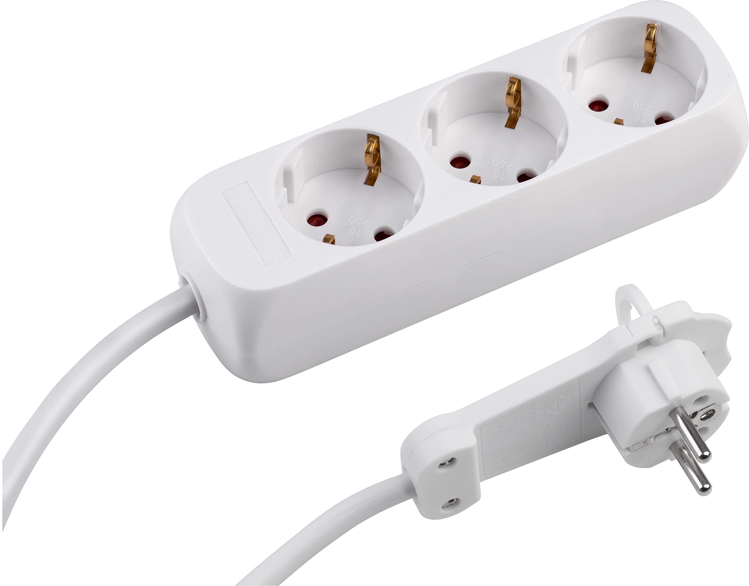 🔌🔋 Meister Steckdosenleiste 3-fach - Extraflacher Stecker - 1,4 m Kabel - weiß - IP20 Innenbereich