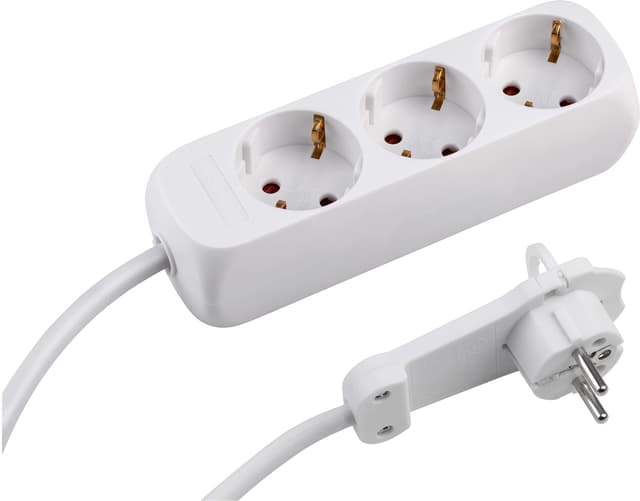 🔌🔋 Meister Steckdosenleiste 3-fach - Extraflacher Stecker - 1,4 m Kabel - weiß - IP20 Innenbereich