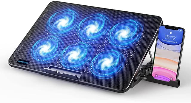 LIANGSTAR Kühler 6 Leise Fans Gaming Cooler Kühlpads 7 Höhenverstellbar & Handyständer