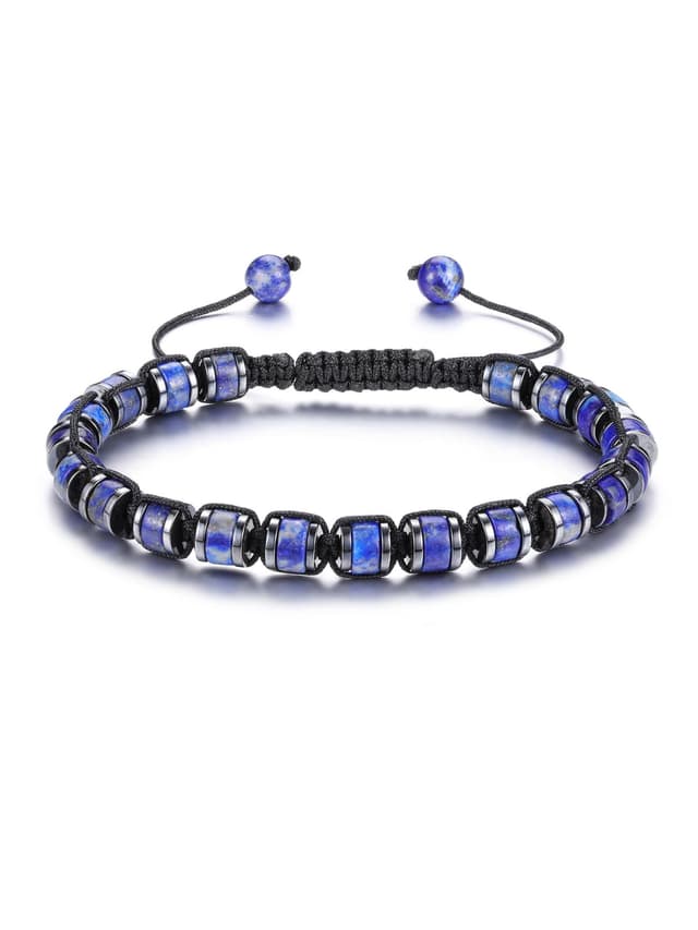 JSDDE Lapislazuli Armband Herren Perlenarmband 🌟 Natürliche Edelsteine Armband