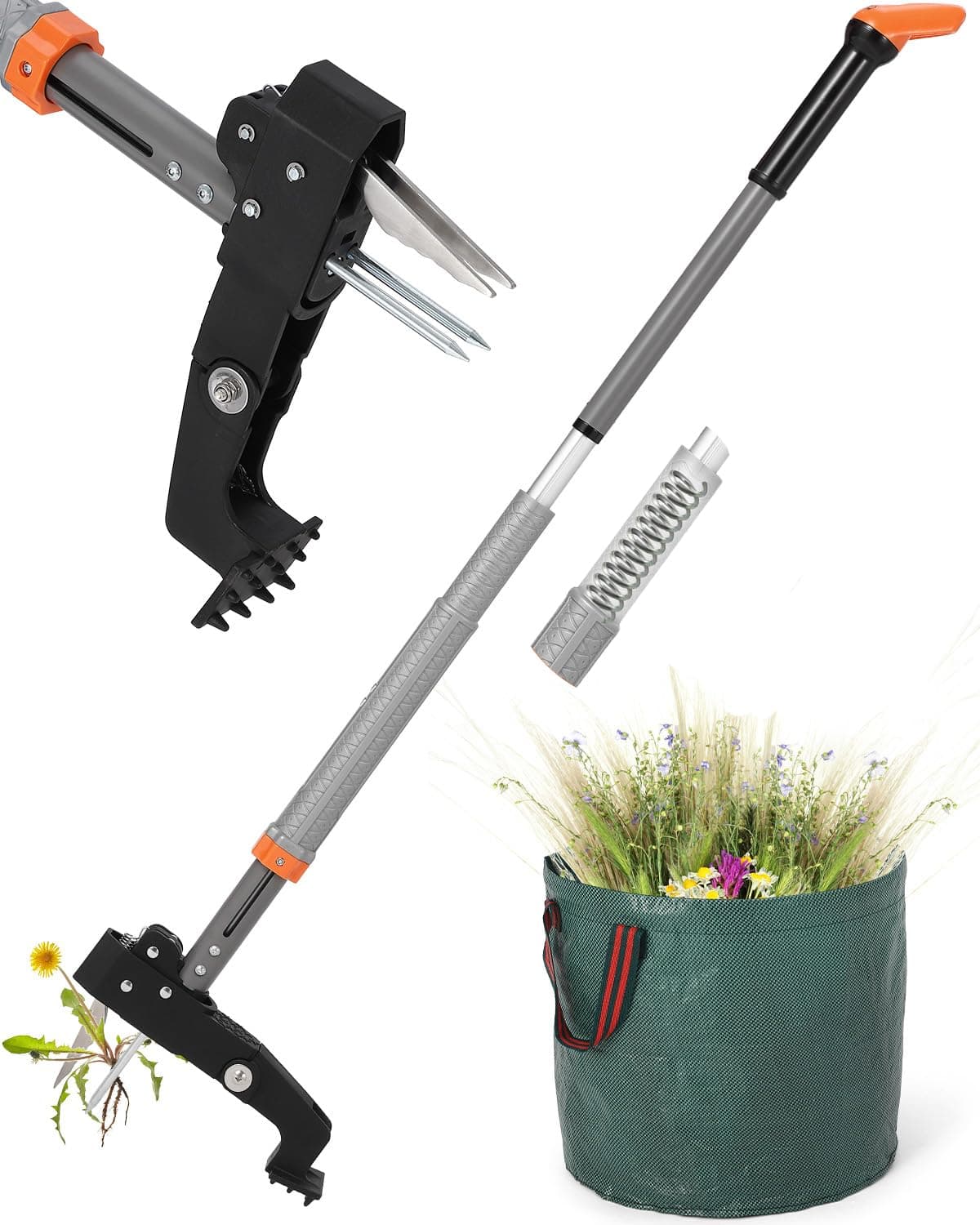 🌿🛠️ HAUSPROFI Unkrautstecher mit Stiel Teleskop + Gartensack 🌿🌱