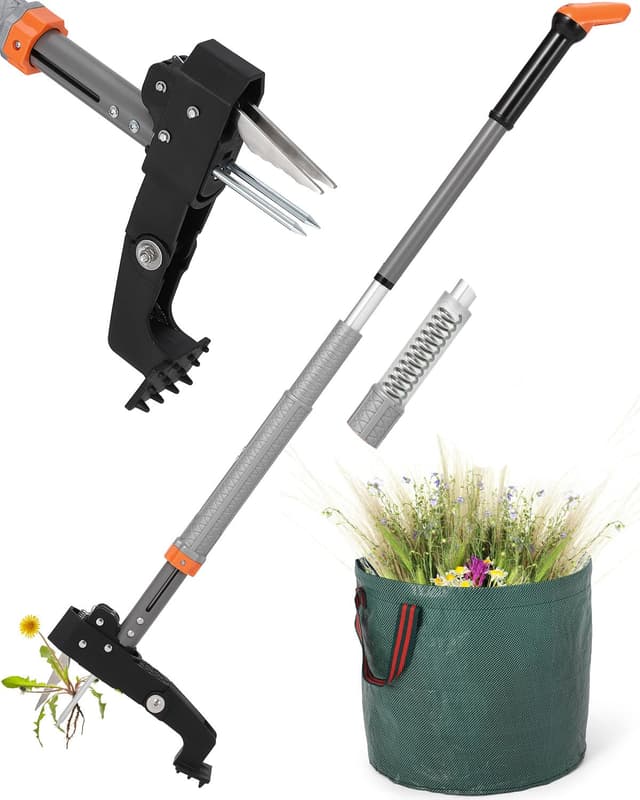 🌿🛠️ HAUSPROFI Unkrautstecher mit Stiel Teleskop + Gartensack 🌿🌱