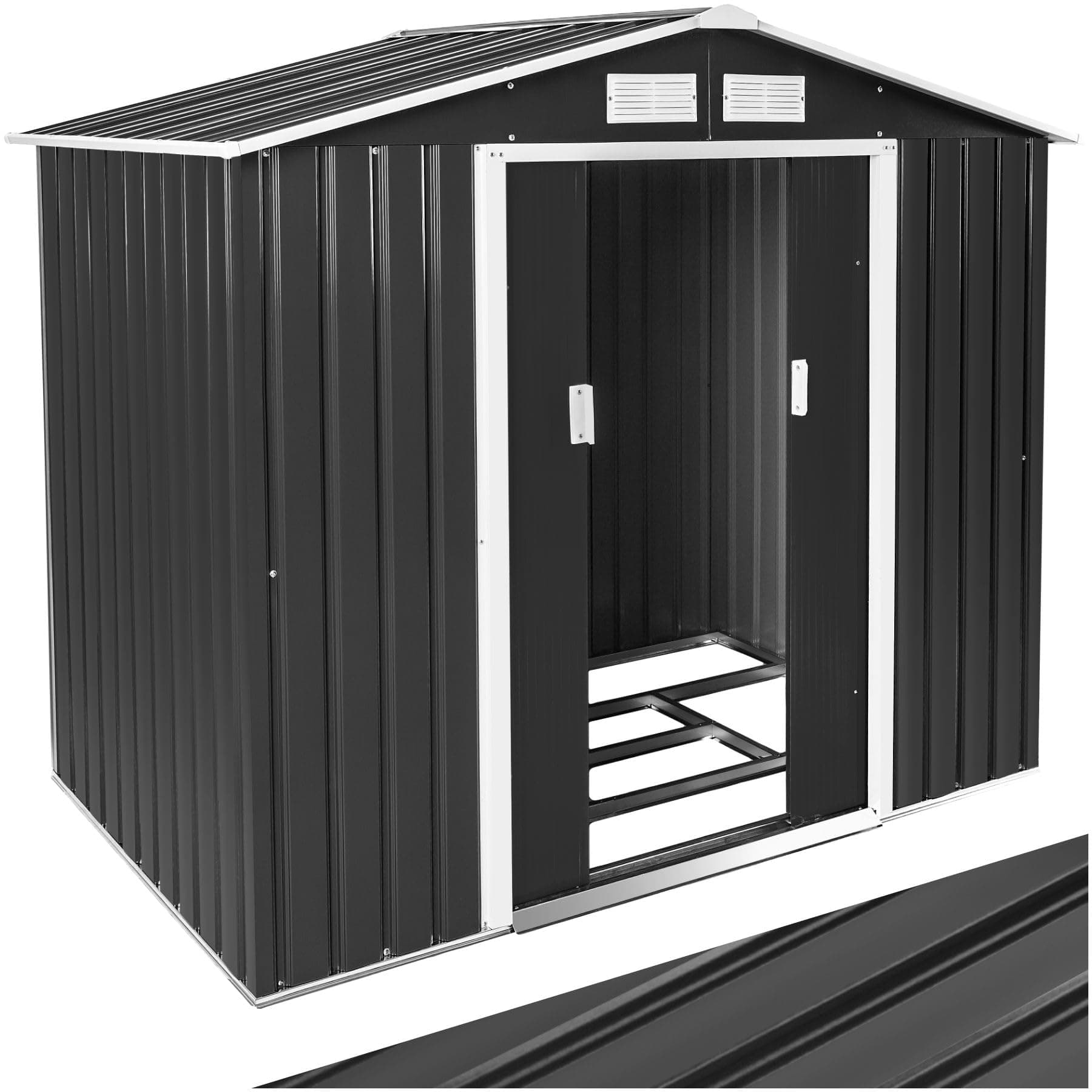 tectake® Metall Gartenhaus mit Satteldach, Geräteschuppen Garten 🏡