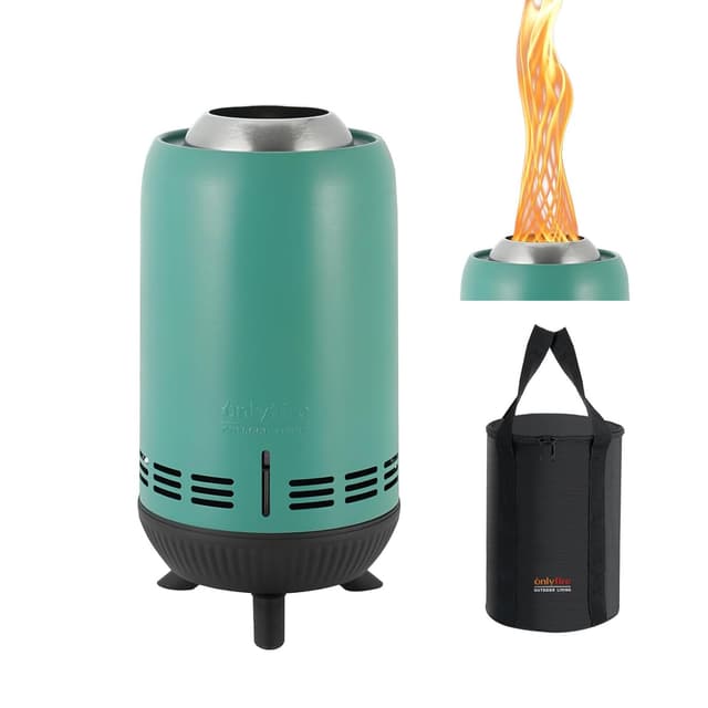 🔥🔥🔥 Nurfire Tischfeuer Outdoor mit Tragetasche - Rauchfreie Feuerstelle in Blau 🌟🌟🌟