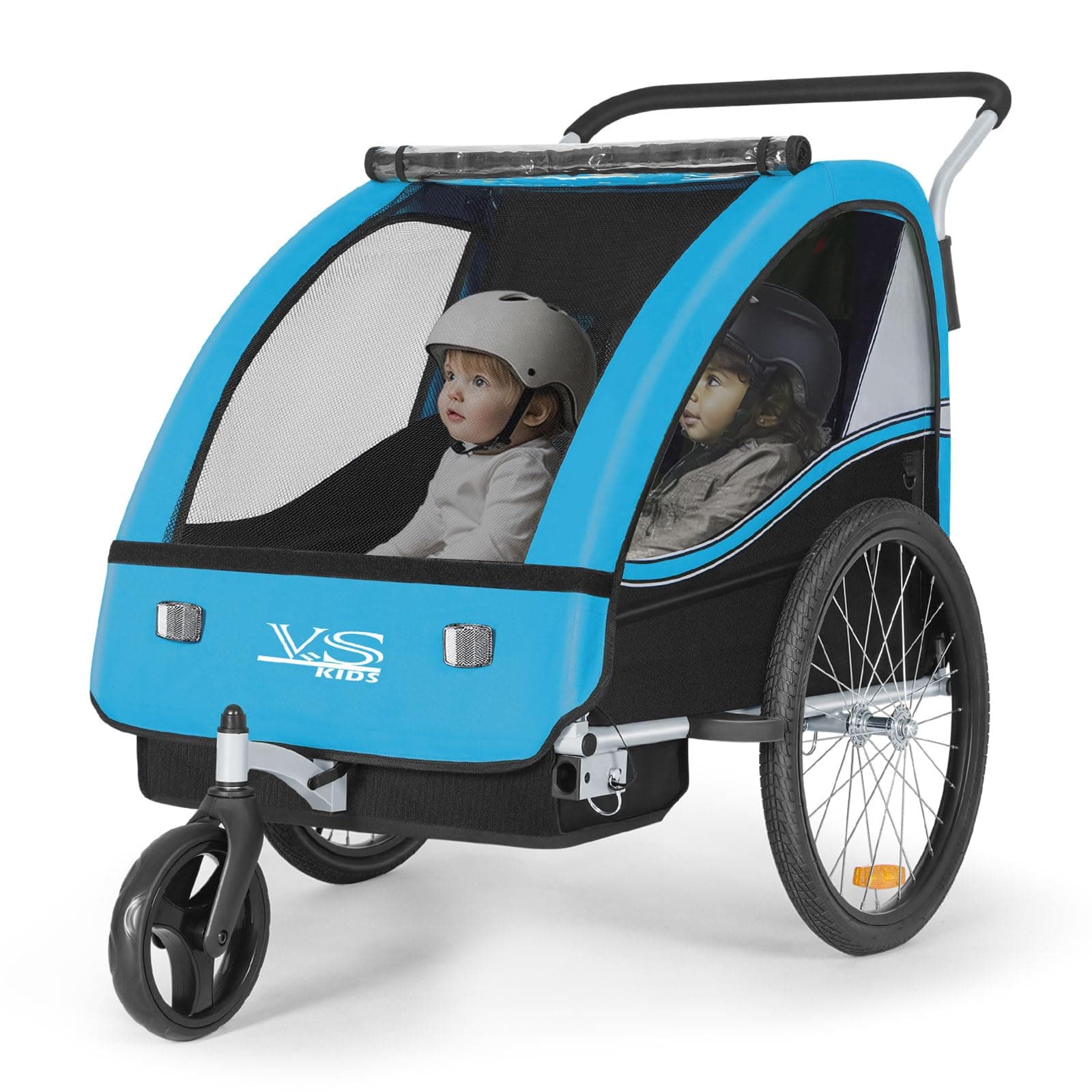 🚲👶 Tiggo VS 2 in 1 Kinderanhänger Fahrradanhänger Anhänger mit Buggy Set Jogger 50202 Blau - Sonderangebot!