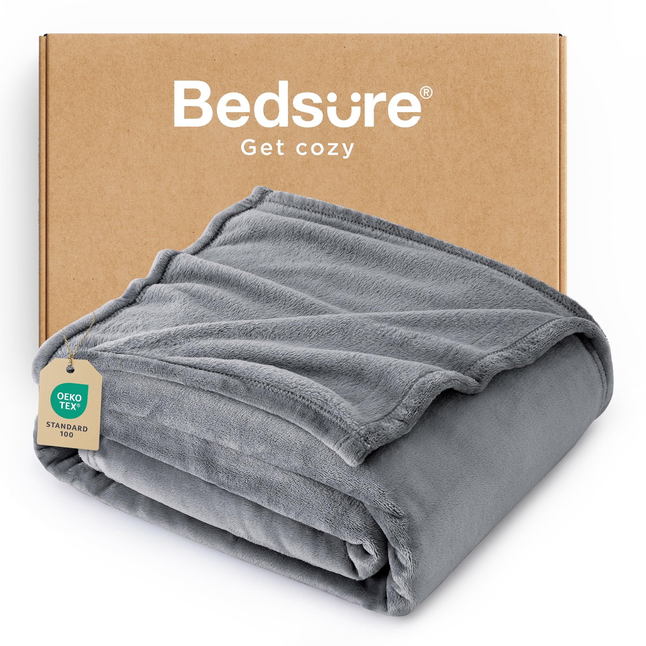 🛋️ BEDSURE Kuscheldecke Flauschig Decke Fleecedecke - Wohndecke Warm Winter Weich, Sofadecke XL, Decke Couch Blanket, Wohn- & Kuscheldecken 150x200cm, Sofa überwurfdecke Grau Grau 150 x 200 cm