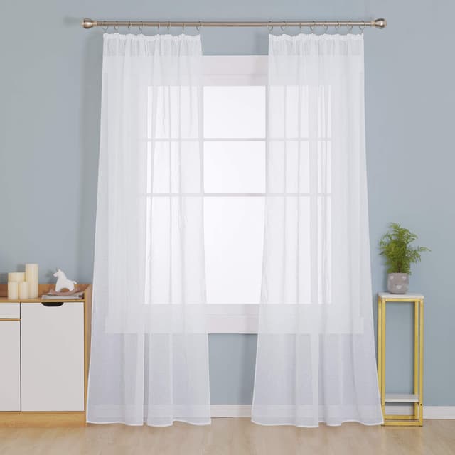 🌟 Deconovo Transparente Gardinen 2er Set 245x140 cm Weiß 🏠