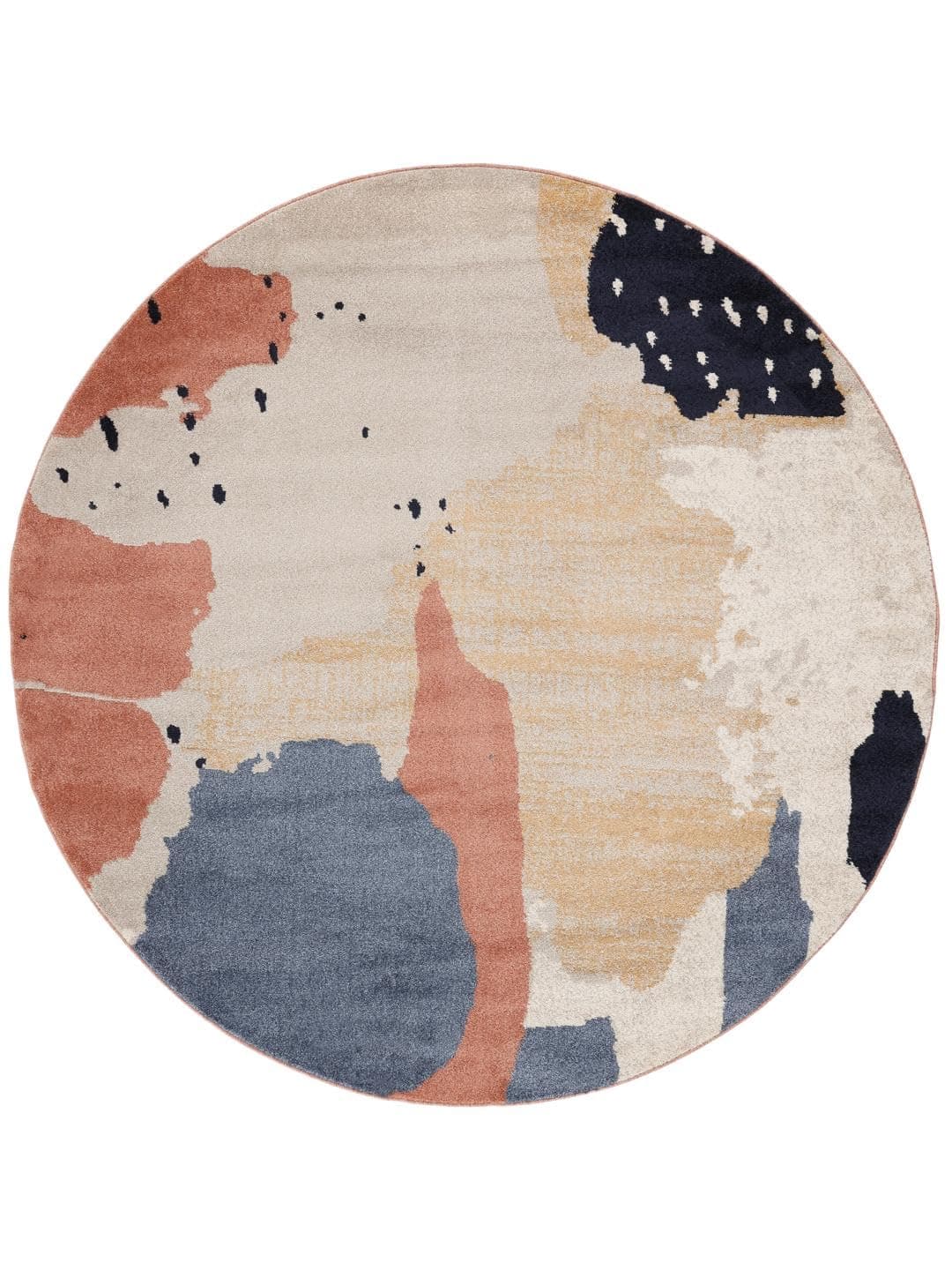 RugVista Bel Air Teppich Ø 200 cm Rund Blau/Beige