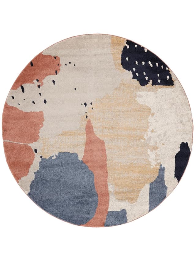 RugVista Bel Air Teppich Ø 200 cm Rund Blau/Beige