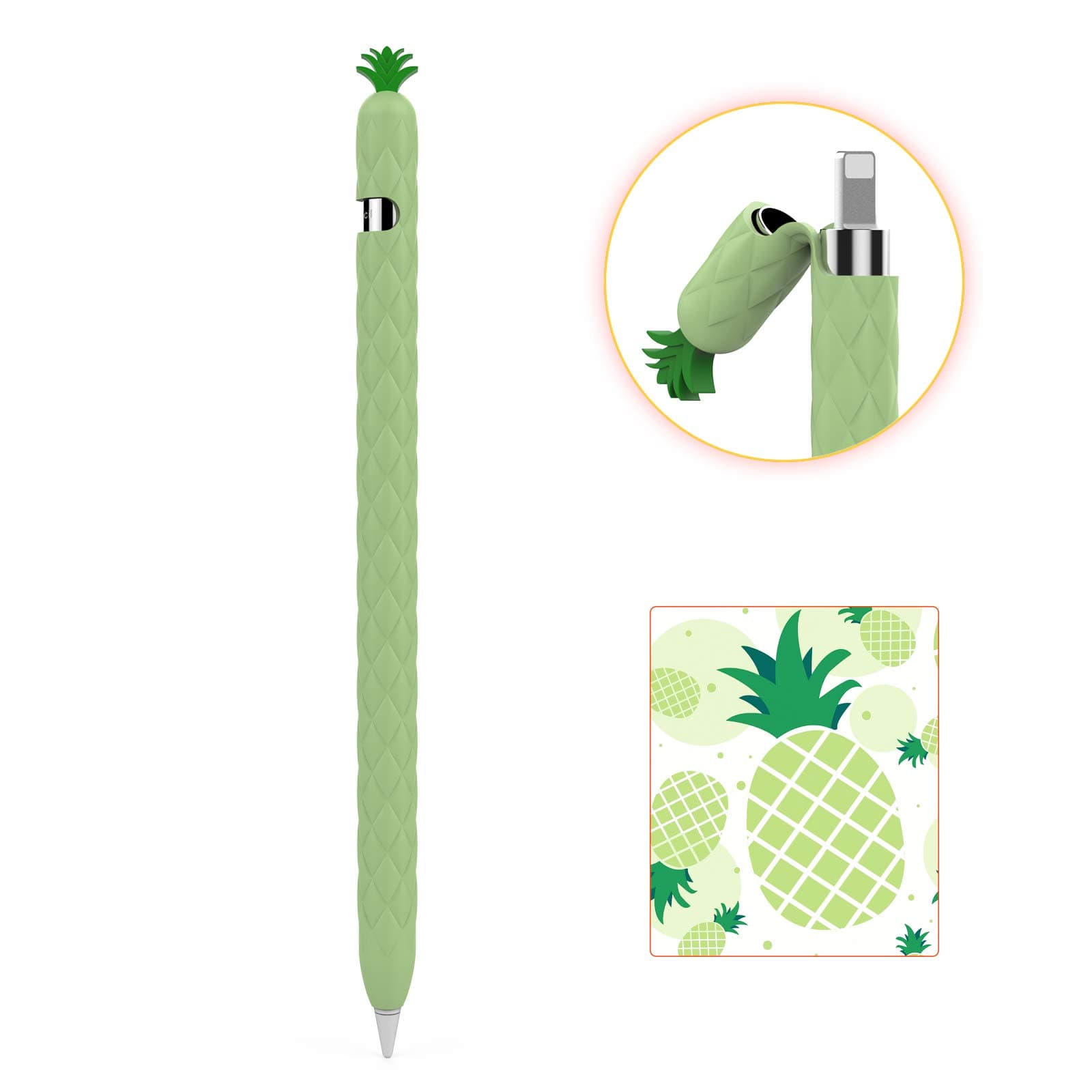 AHASTYLE Silikon Hülle für Apple Pencil 1 Fruchtdesign Ärmel 🍍🍏