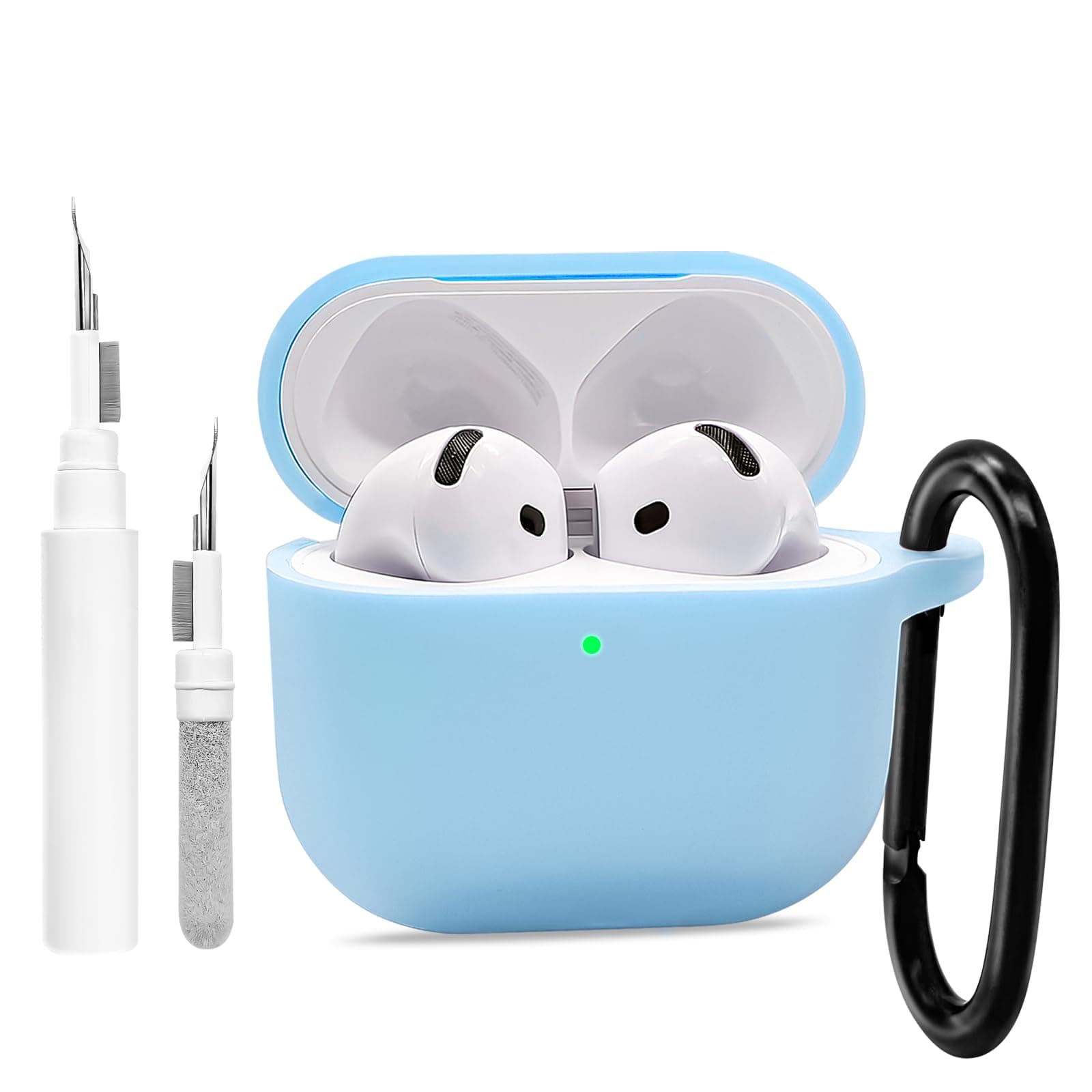 Teyomi Silikon Hülle für AirPods 4 mit Reinigungsset und Karabiner 🎧
