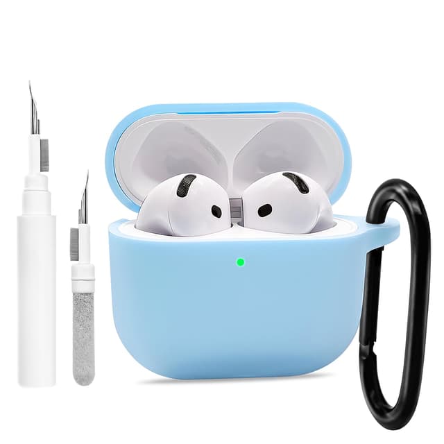 Teyomi Silikon Hülle für AirPods 4 mit Reinigungsset und Karabiner 🎧