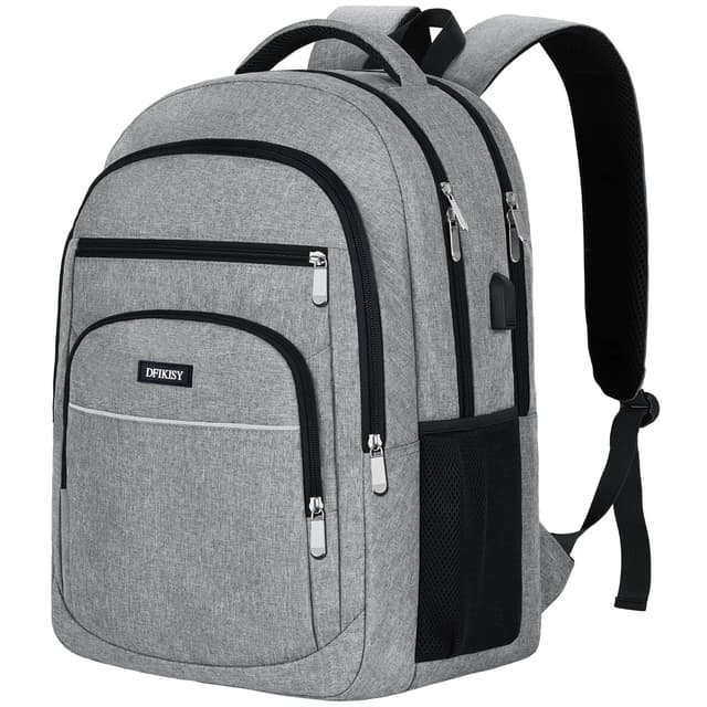 🎒 Dfikisy Groß Rucksack Herren, Laptop Rucksack Wasserdicht 17,3 Zoll Schulrucksack Herren (Grau) 🎒