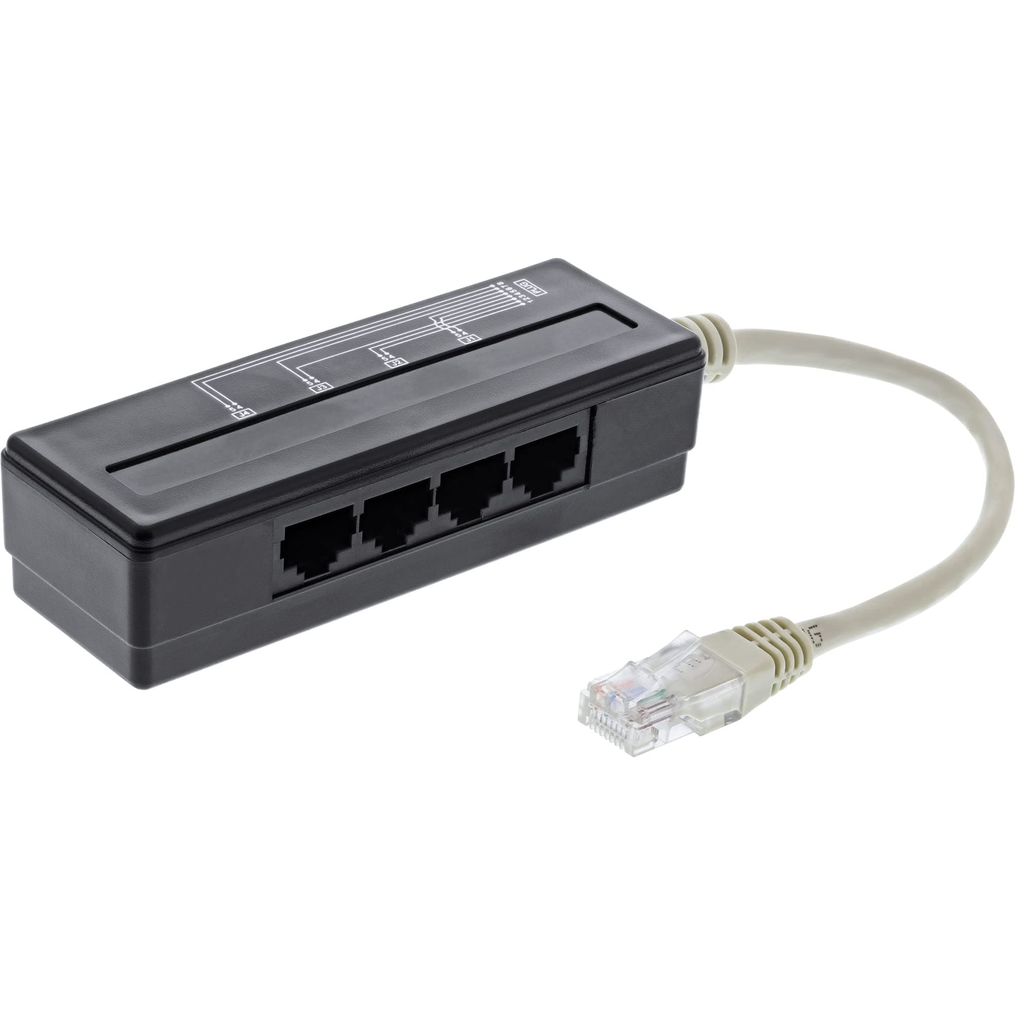 🔌 InLine 69995A 4-fach Telefon Port Splitter | Jetzt 7.28€