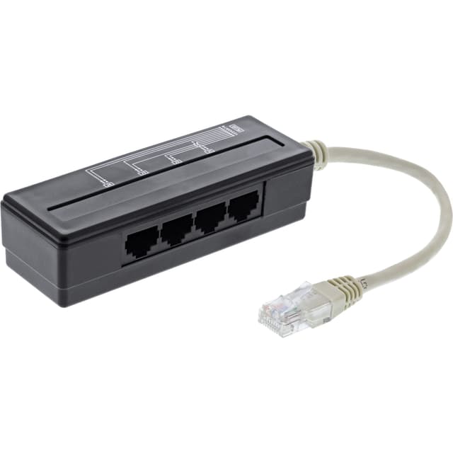 🔌 InLine 69995A 4-fach Telefon Port Splitter | Jetzt 7.28€