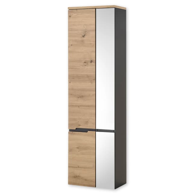 🌟 DEAL DES TAGES: MEMPHIS Badezimmer Hochschrank in Artisan Eiche Optik, Grau 🚿