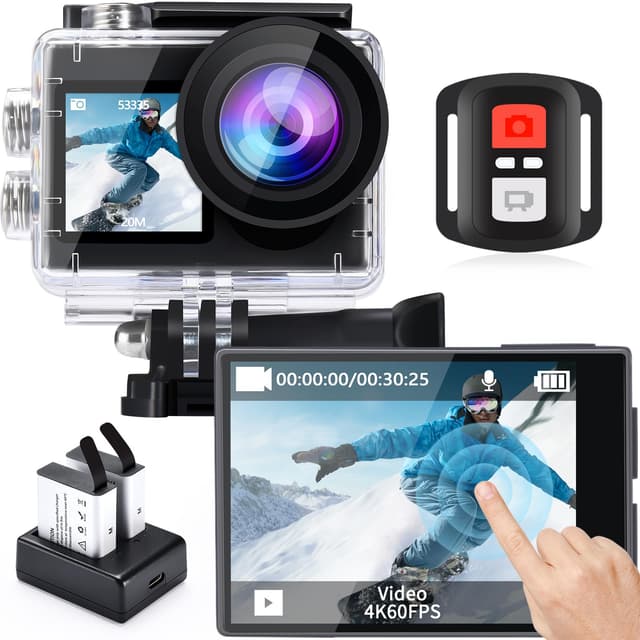 Icefox Action Cam 4K 60fps 20MP, WiFi Unterwasserkamera 170° Ultra Weitwinkel Full HD mit EIS 📷🌊