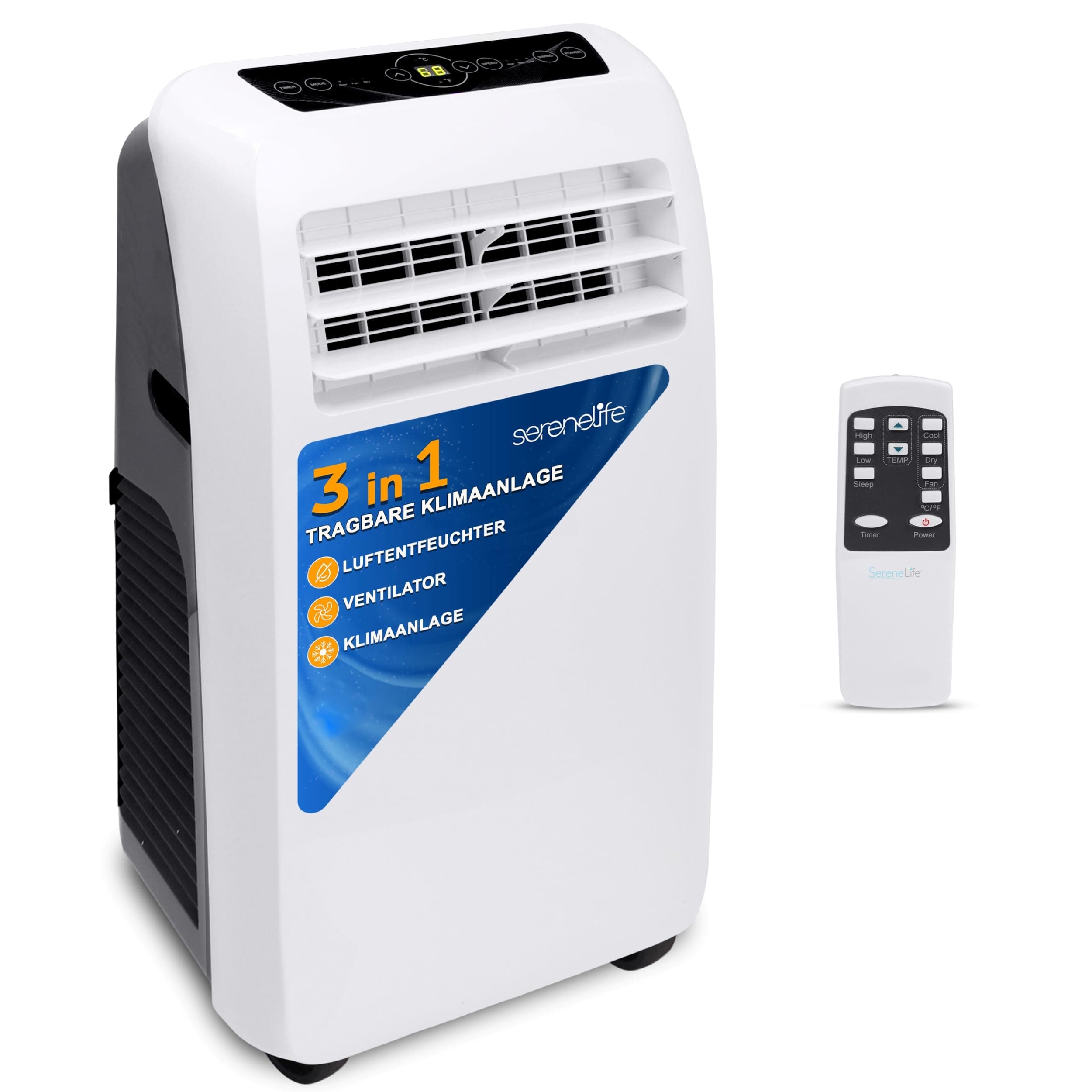 SereneLife Klimaanlage- 9000BTU, Mobiles Klimagerät- mit Abluftschlauch 🌬️