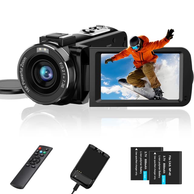 CAMKORY Videokamera 2.7K Camcorder 36MP 16X Digitalzoom 📹